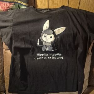 Teeturtle Hippity, Hoppity, Death is on its Way Black T-Shirt XL